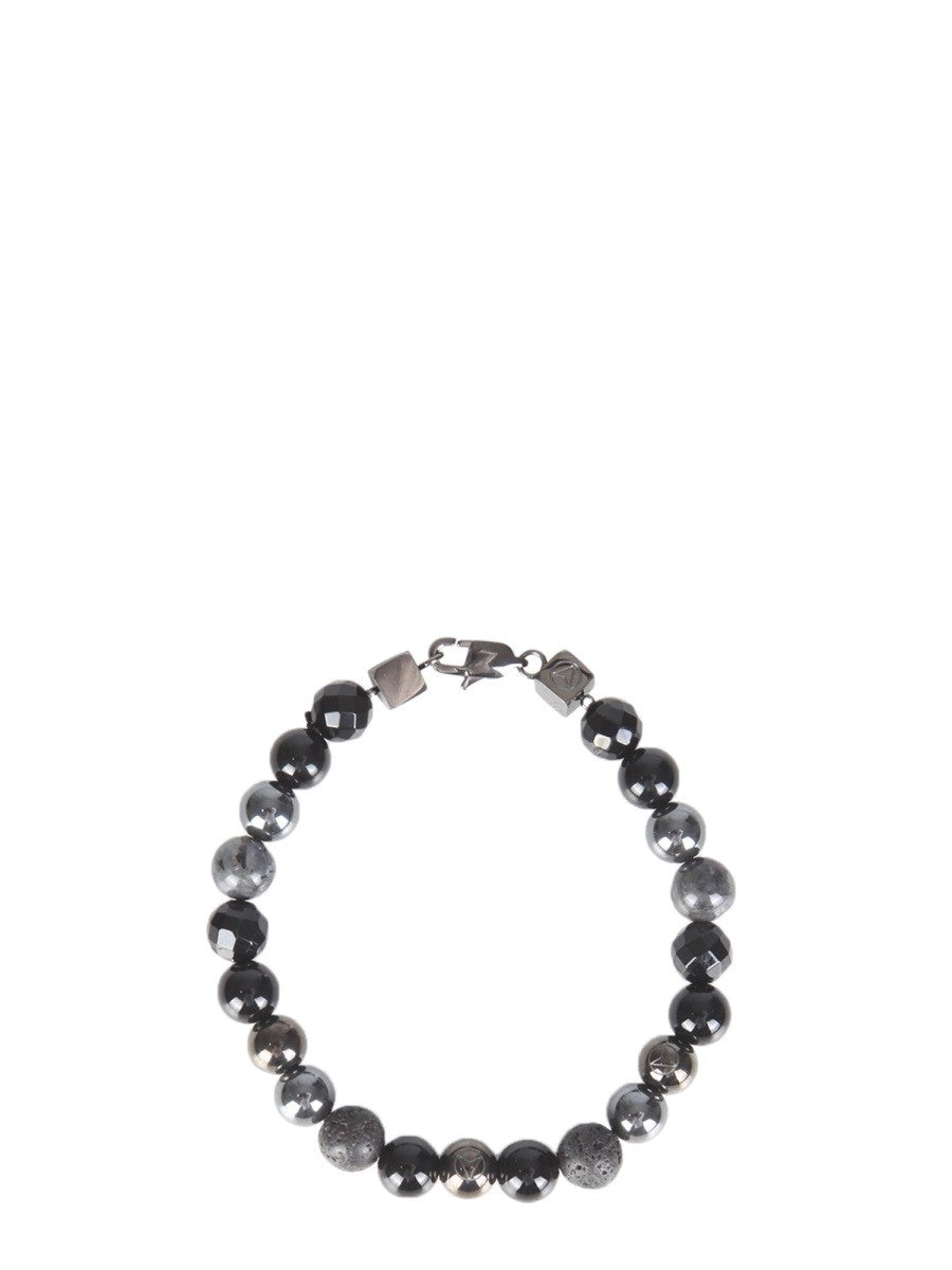 BRACELET WITH MULTICOLORED GEMS AND BEADS WITH ARROW | Basement 88