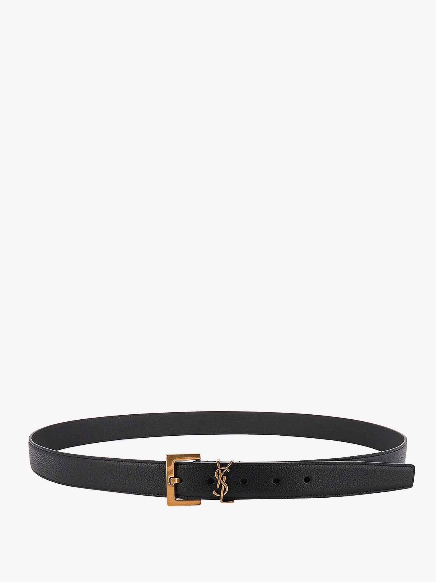 ベルト Saint Laurent Hammered Leather Belt SAINT LAURENT Cassandre embellished croc-effect leather belt