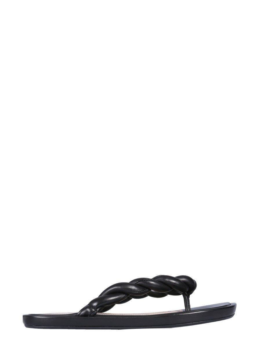 LEATHER SLIDE SANDALS | Basement 88