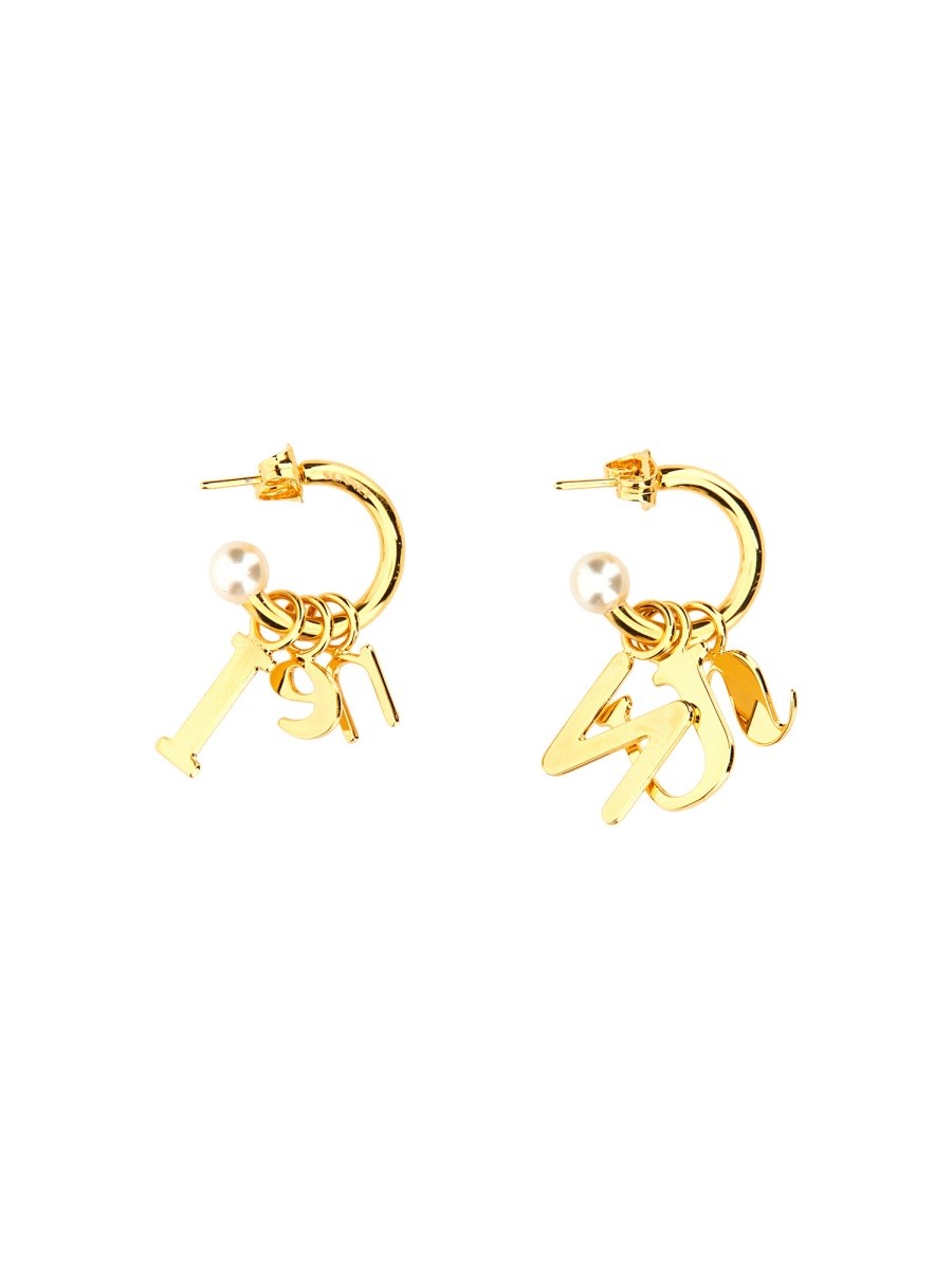 LETTERING LOGO DANGLE EARRINGS | Basement 88