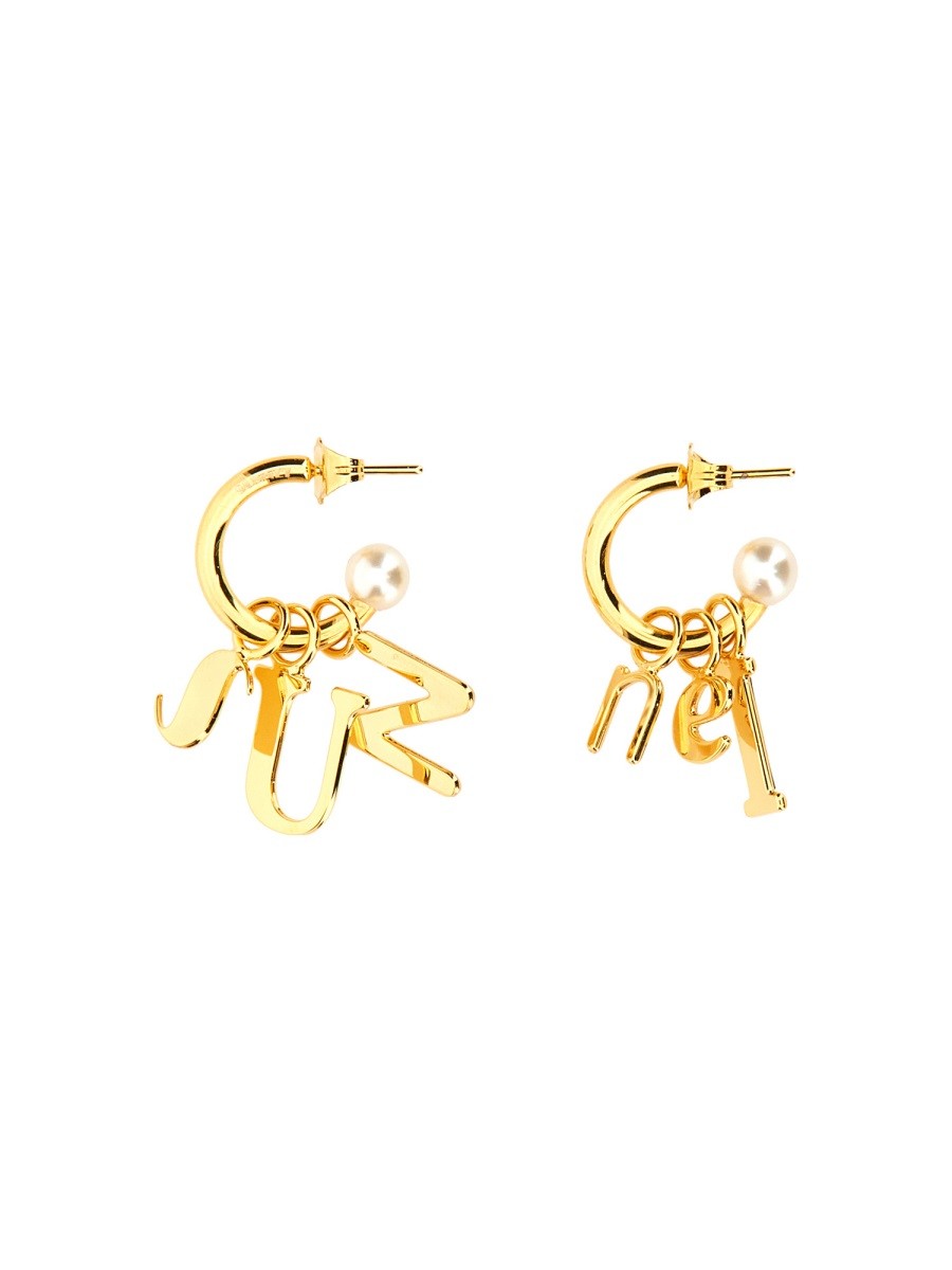 LETTERING LOGO DANGLE EARRINGS | Basement 88