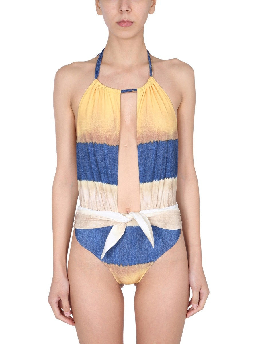 ONE PIECE SWIMSUIT WITH TIE DYE PRINT | Basement 88