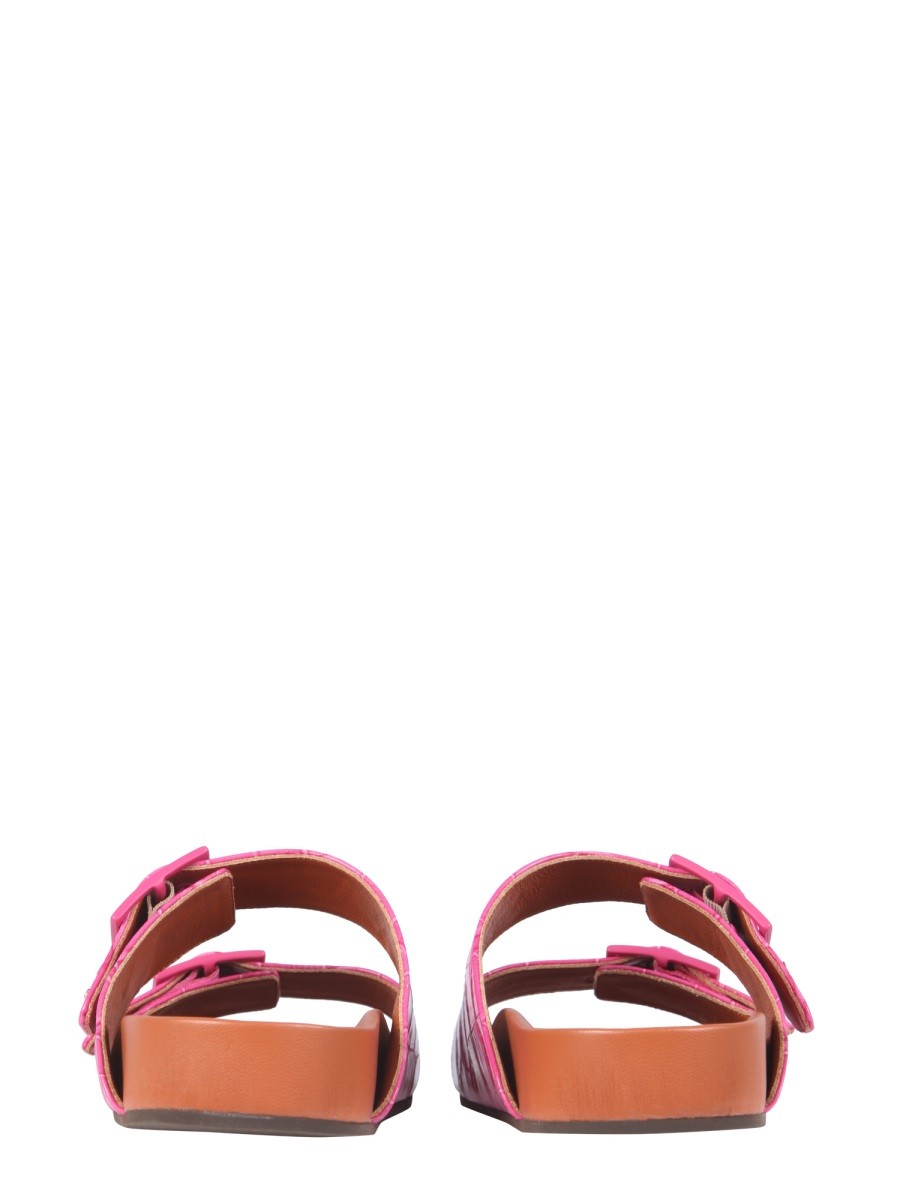 SANDALS WITH COCONUT PRINT LEATHER | Basement 88