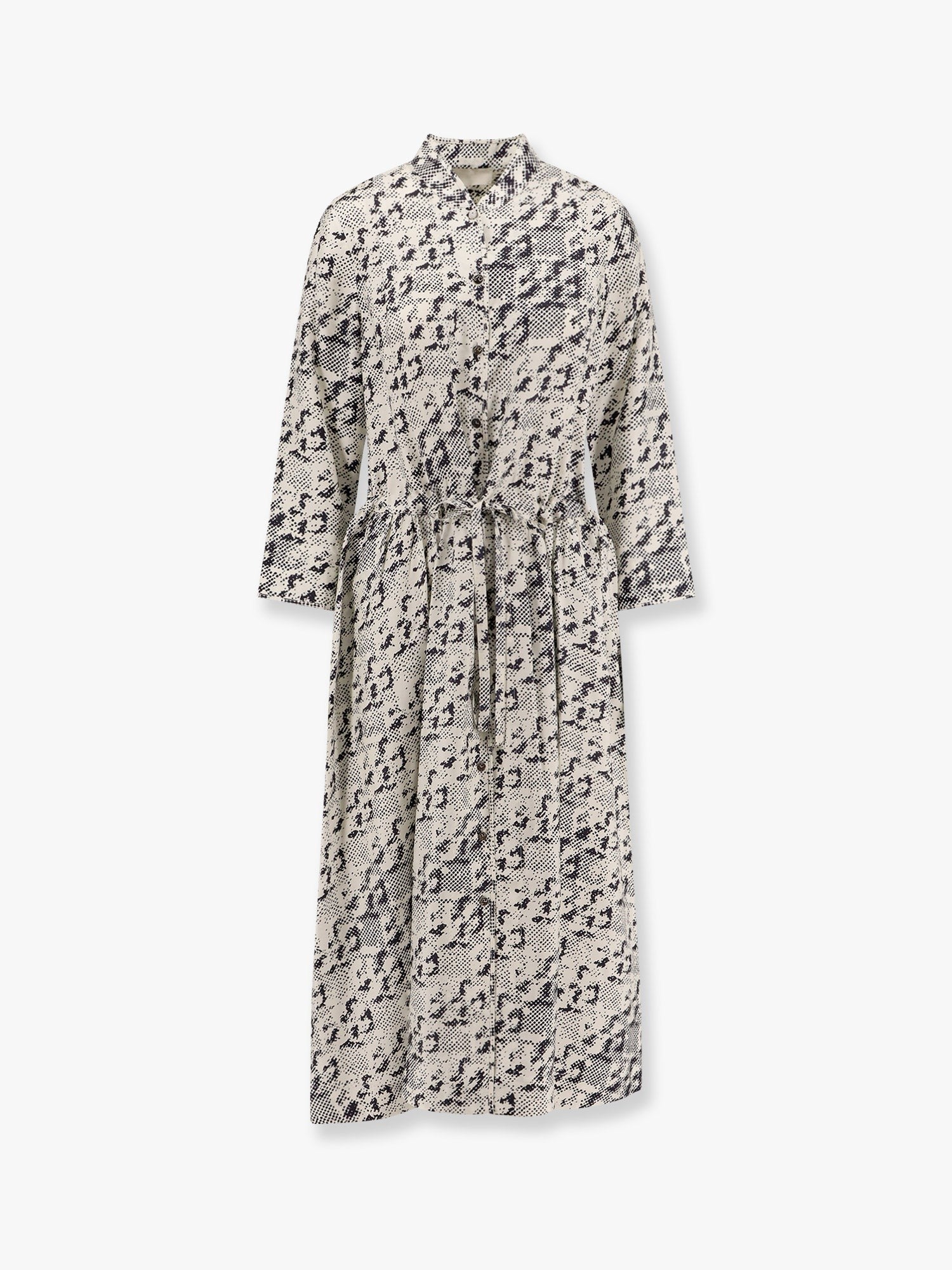 ワンピース TORY BURCH Silk dress with pixelated logo print Nero Silk dress with pixelated logo print | Tory Burch | Basement 88