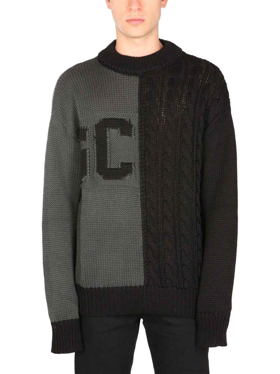 SWEATER WITH LOGO INLAY