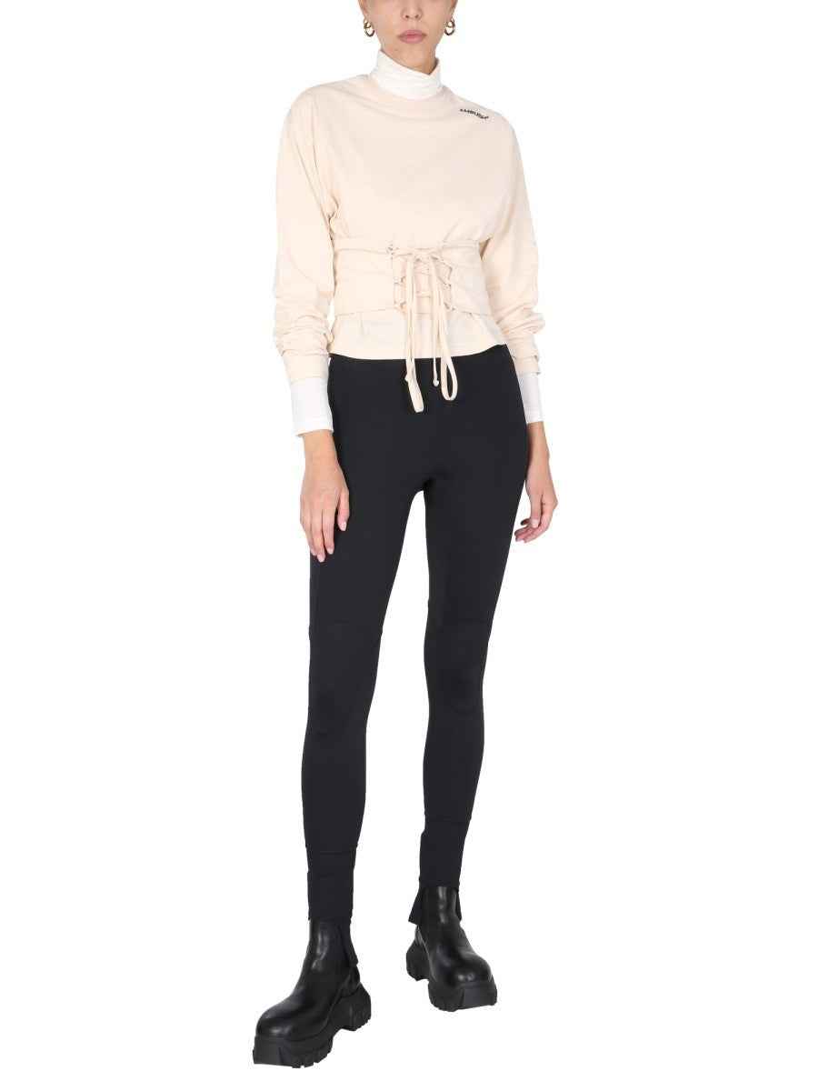 T-SHIRT WITH CORSET BELT