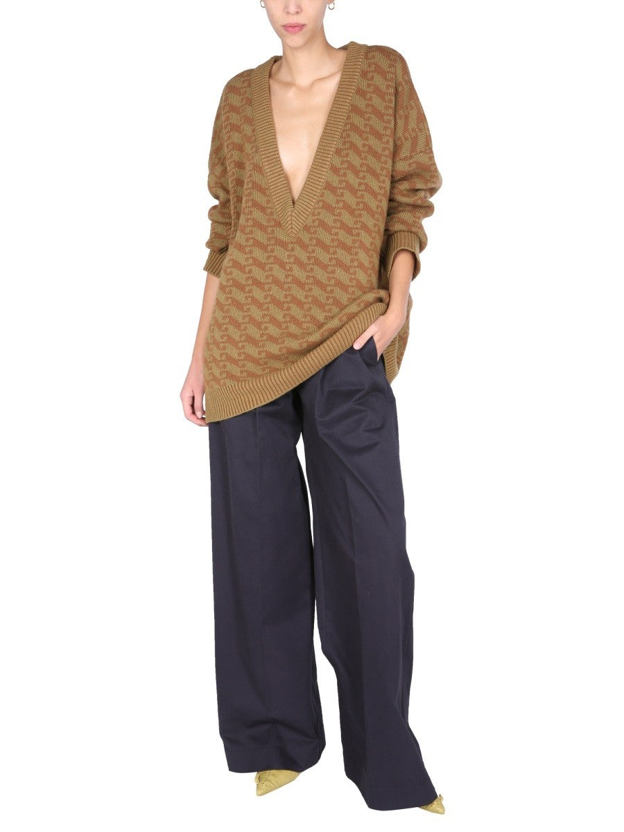 V-NECK JACQUARD SWEATER | Basement 88