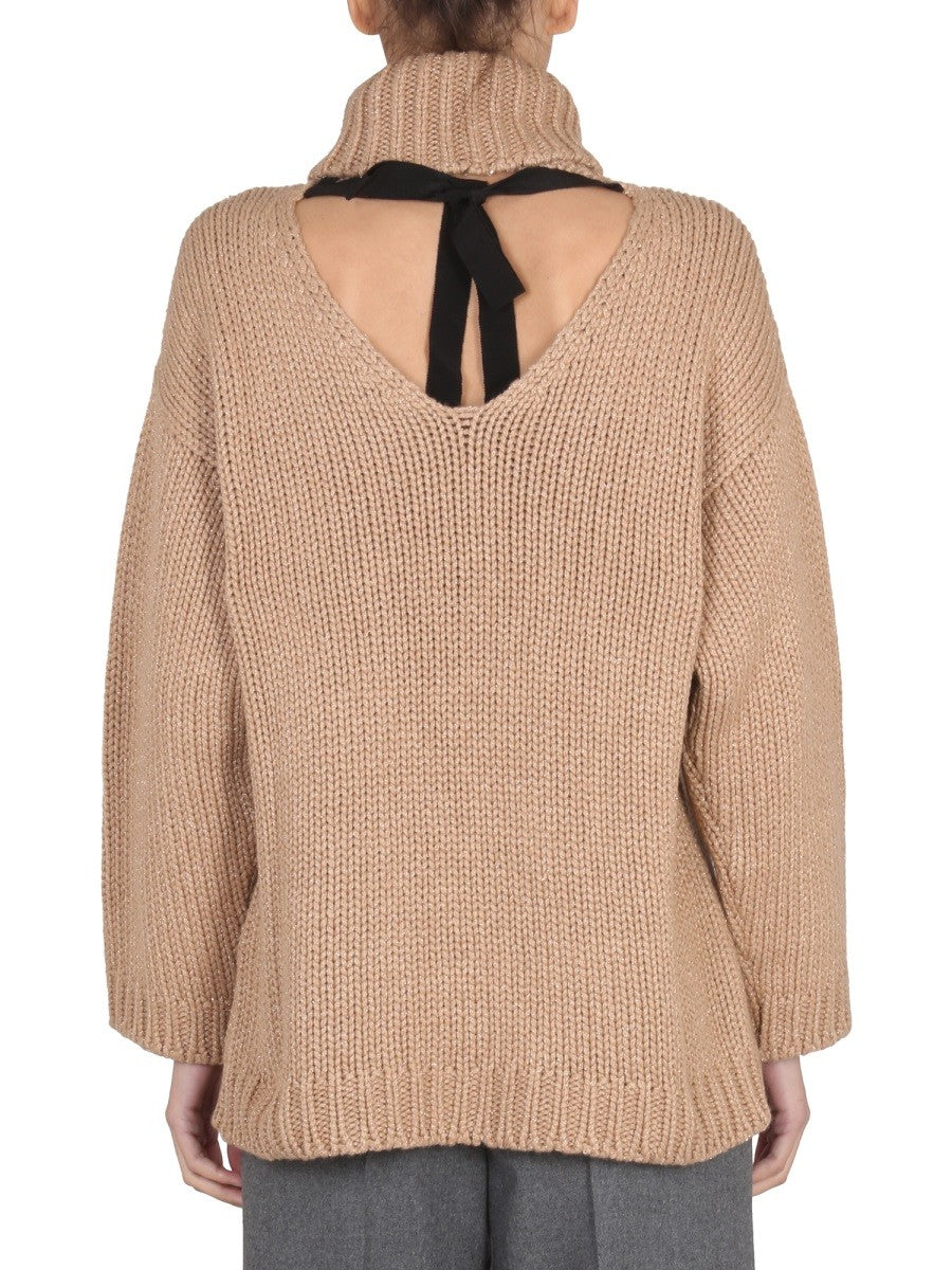 WOOL AND LUREX BLEND SWEATER | Basement 88