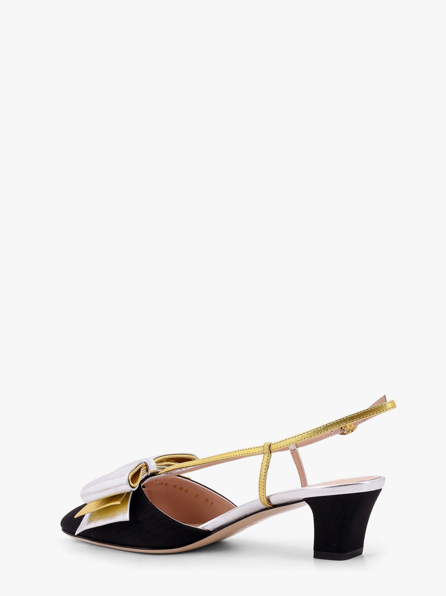 45MM MOIRÉ FABRIC BOWOW SLINGBACK DÉCOLLETÉ