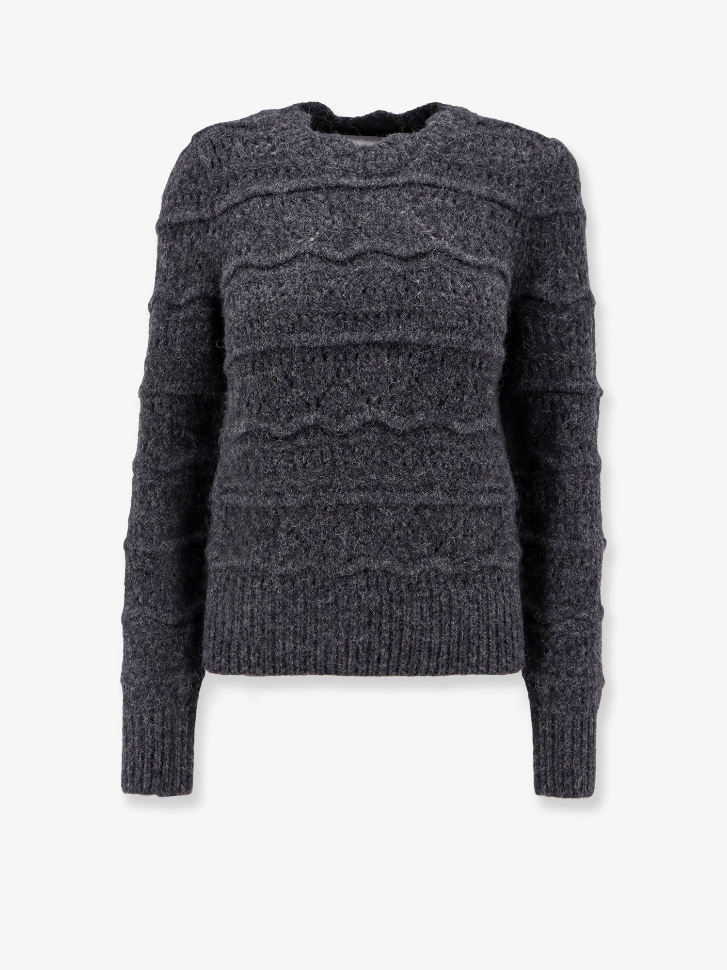 Alpaca blebd sweater with embroideries