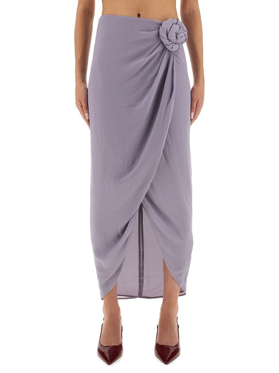 ASYMMETRICAL SKIRT WITH DICTATION