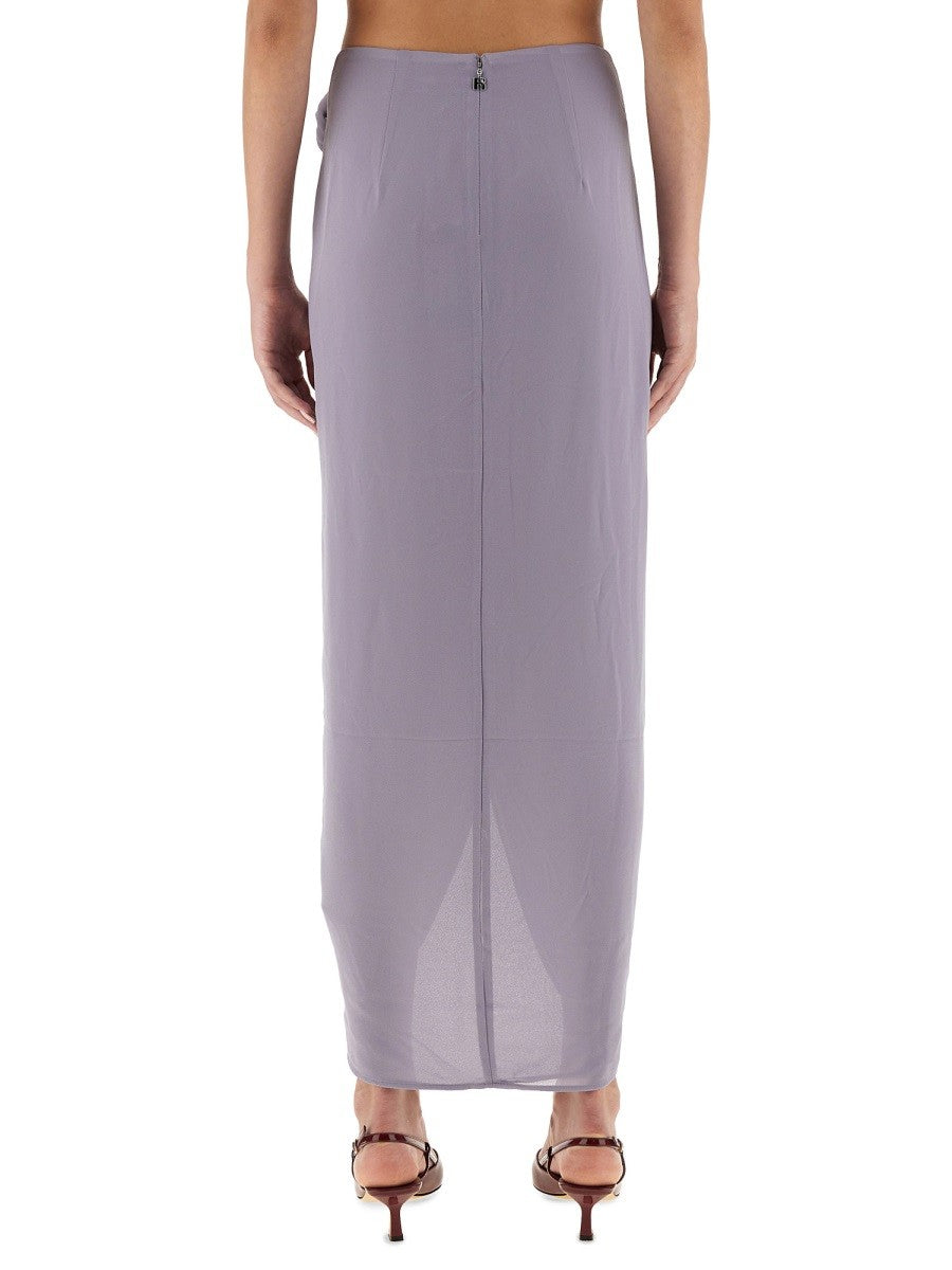 ASYMMETRICAL SKIRT WITH DICTATION