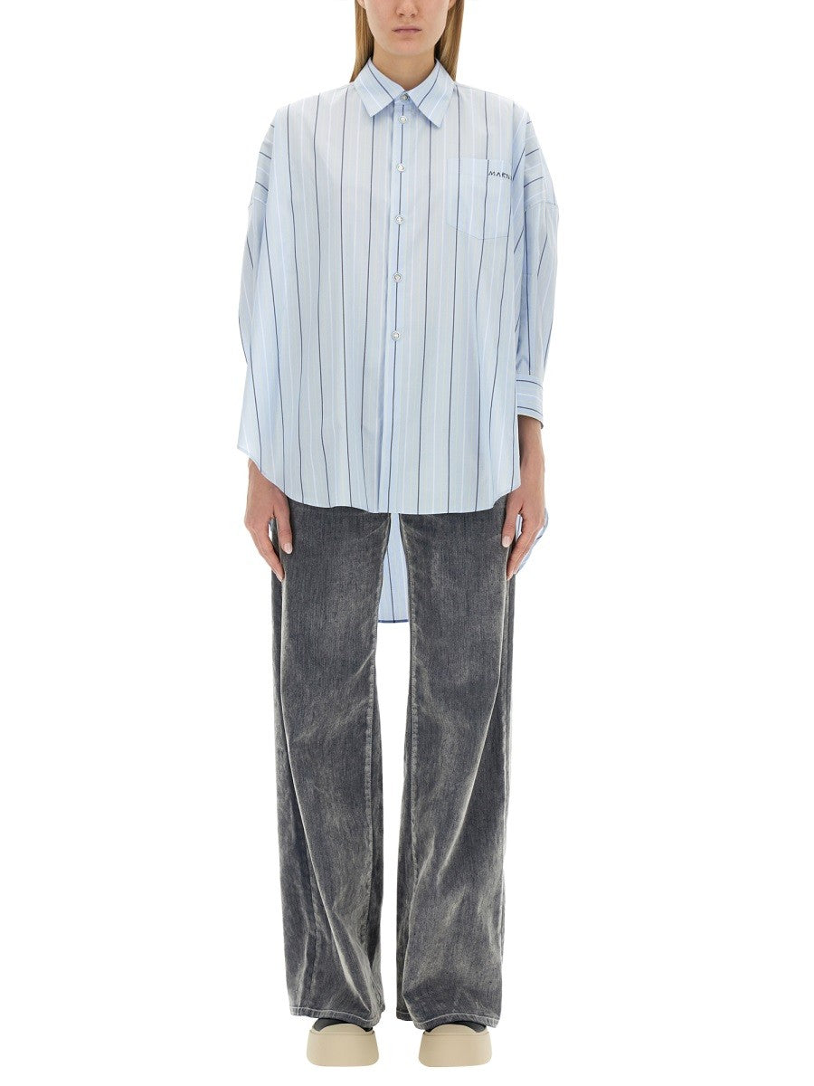 ASYMMETRICAL STRIPED SHIRT