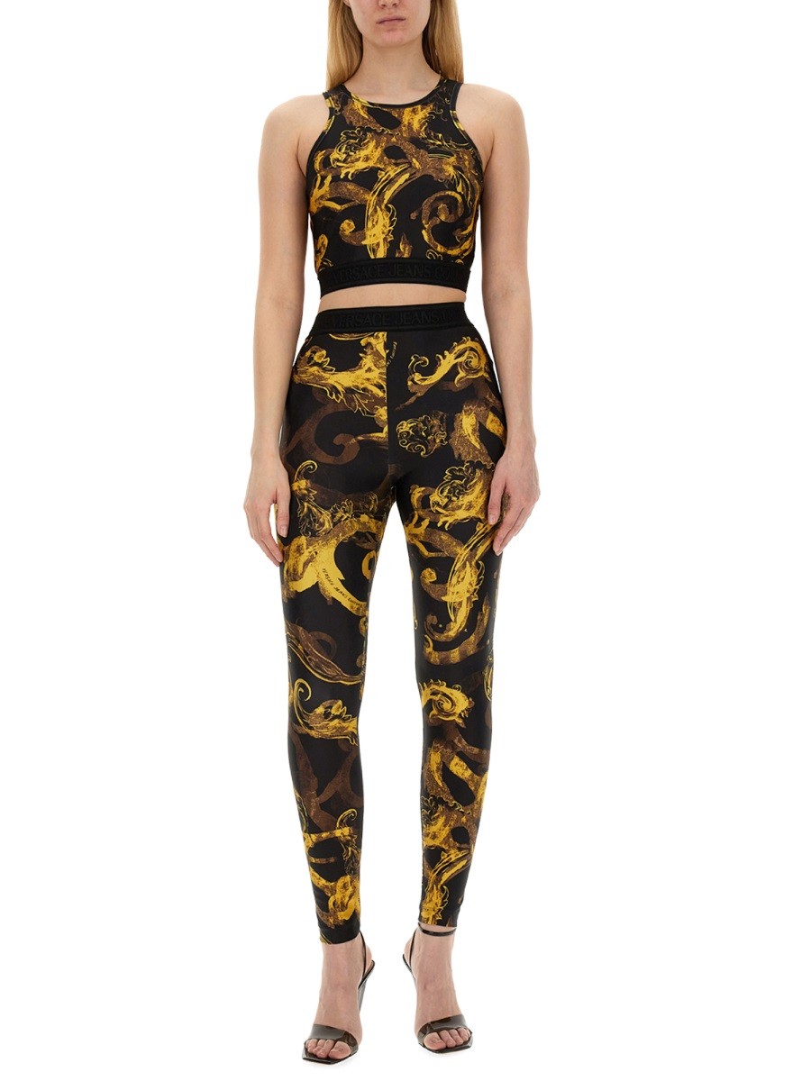 Cropped Fit Baroque Print Top