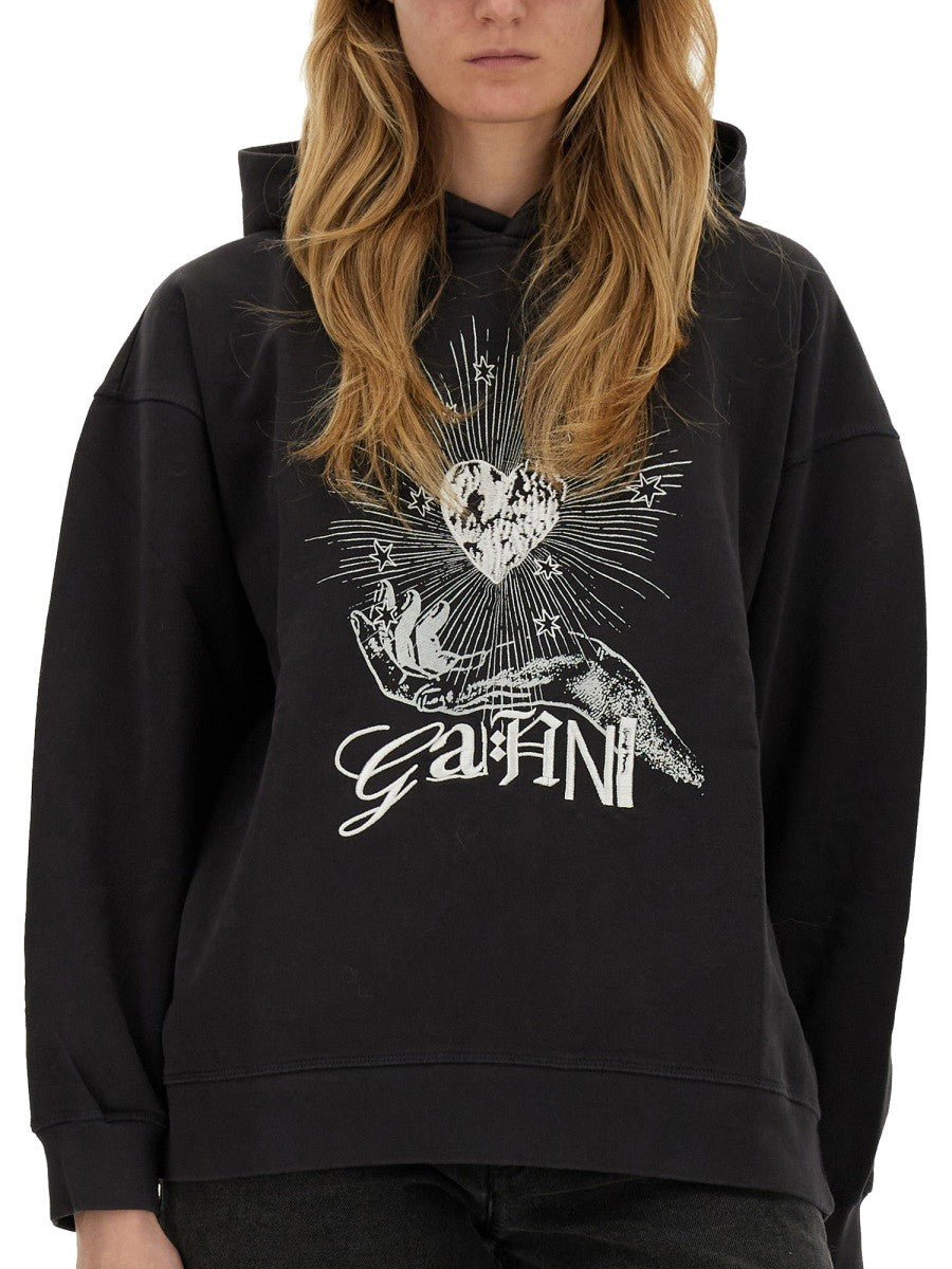 BLACK ISOLI HEART HOODIE