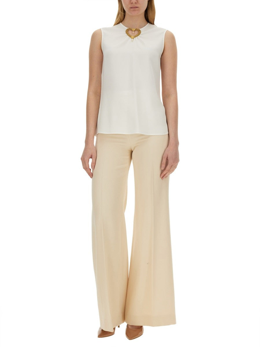 Regular Fit Blouse With Heart Applique