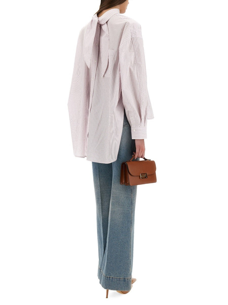 BLOUSE WITH KNOTTED COLLAR