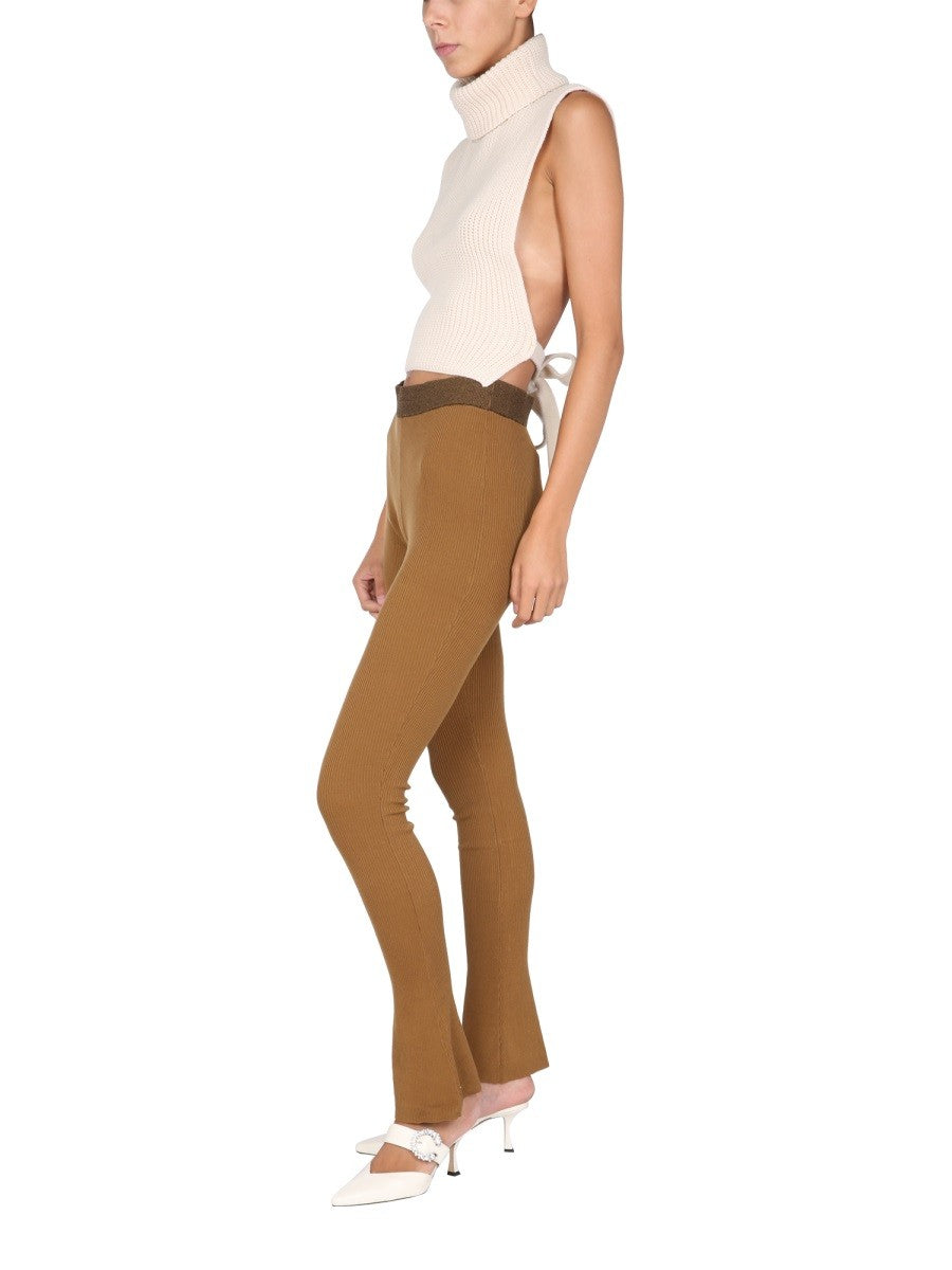 Elastic Waist Ribbed Camia Trousers