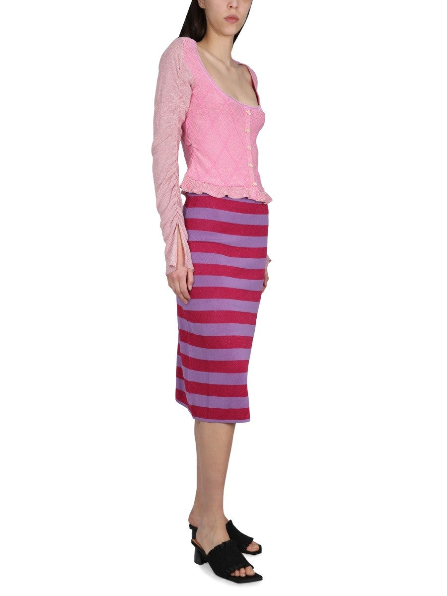 CARDIGAN WITH RUFFLED SLEEVE