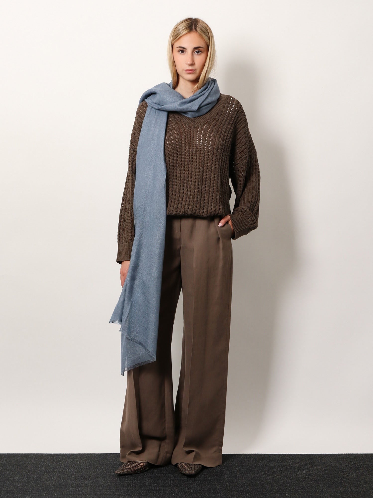 Cashmere and silk sparkling scarf