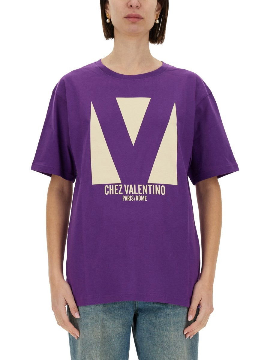 CHEZ VALENTINO PRINT T-SHIRT