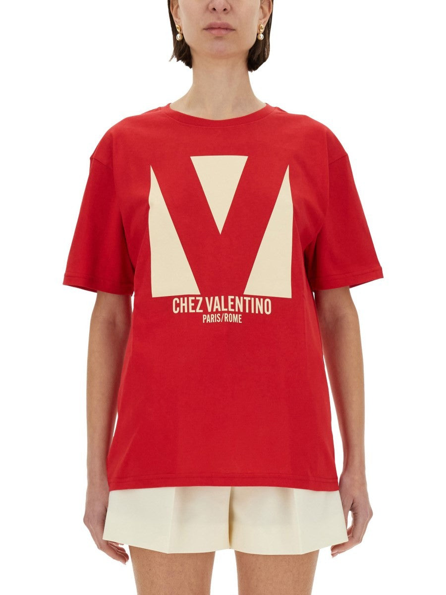CHEZ VALENTINO PRINT T-SHIRT