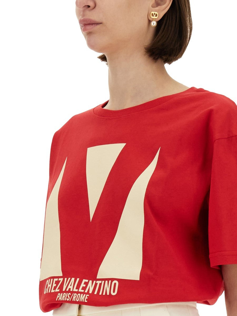 CHEZ VALENTINO PRINT T-SHIRT