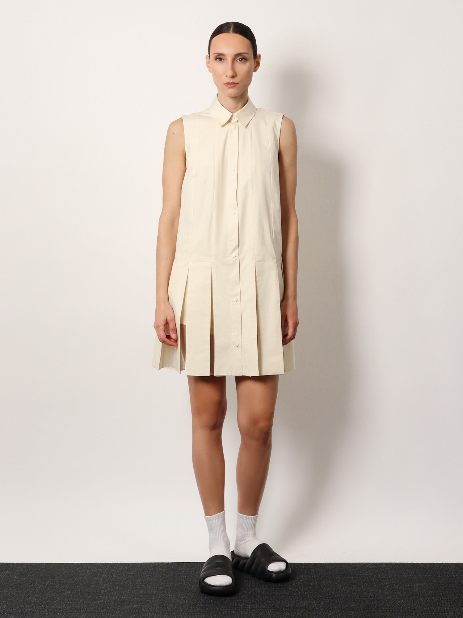 ワンピース Moncler Cotton And Silk Mini Chemisier Dress Cotton and silk mini chemisier dress | Moncler | Basement 88