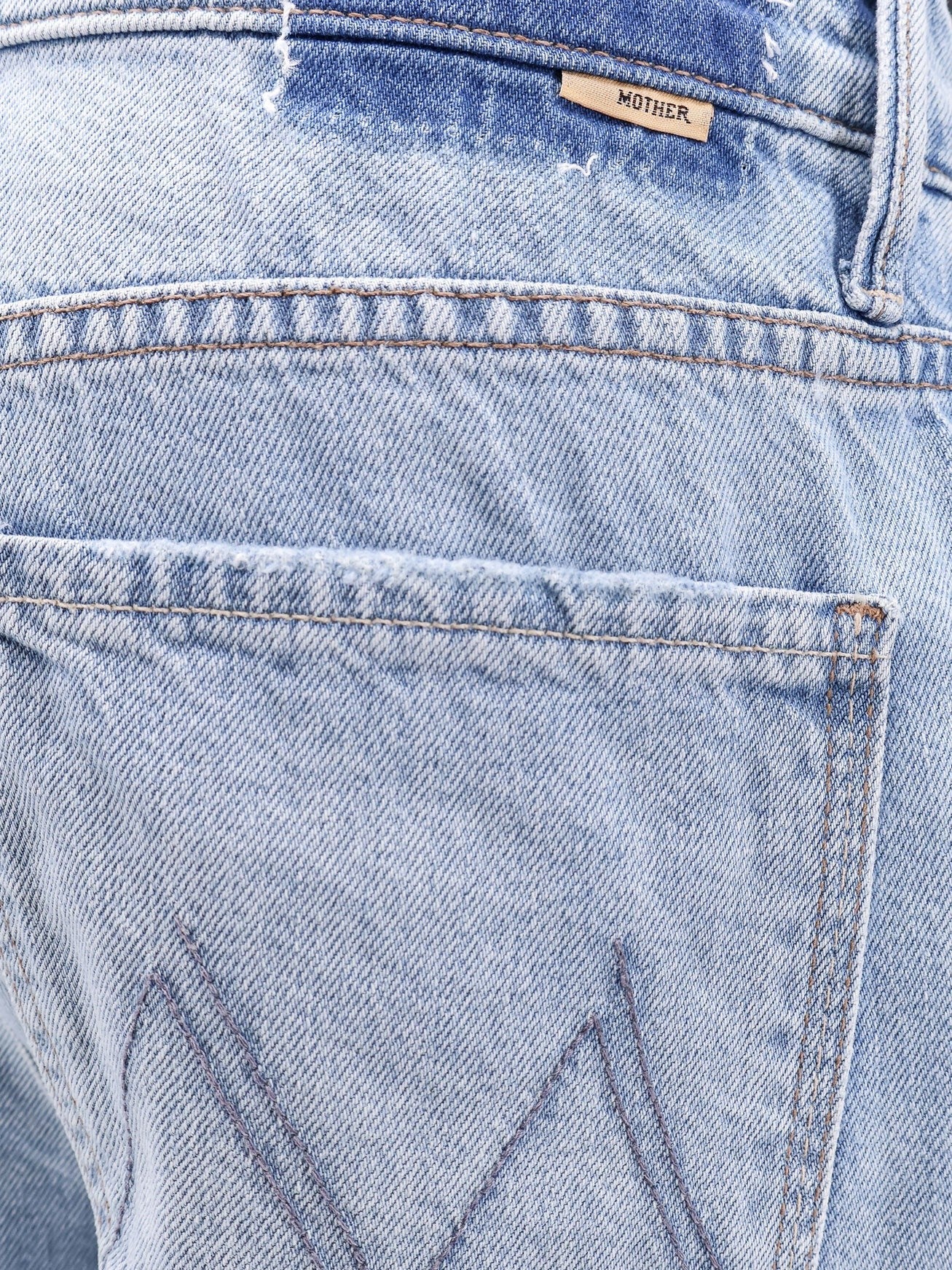 Cotton blend jeans wirh back logo label