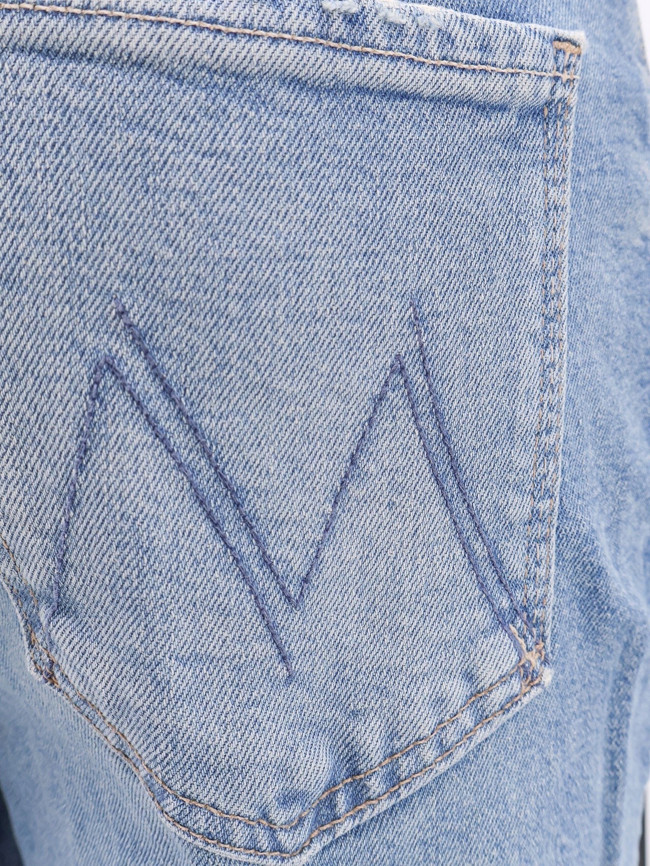Cotton blend jeans with back logo label