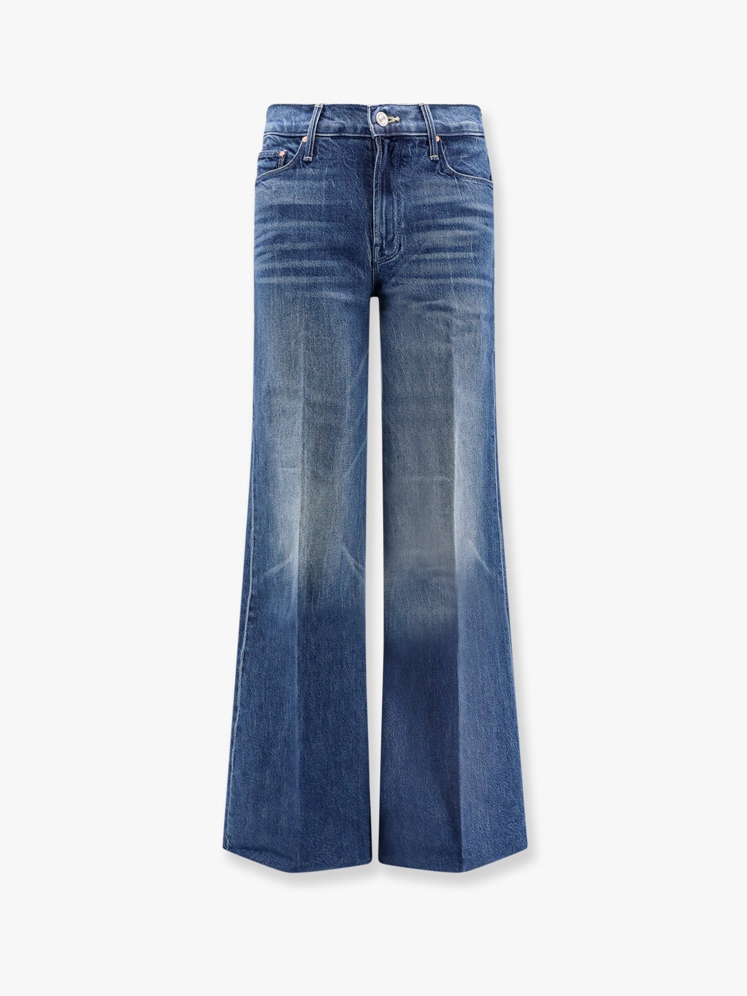 Cotton blend jeans with embroidered monogram