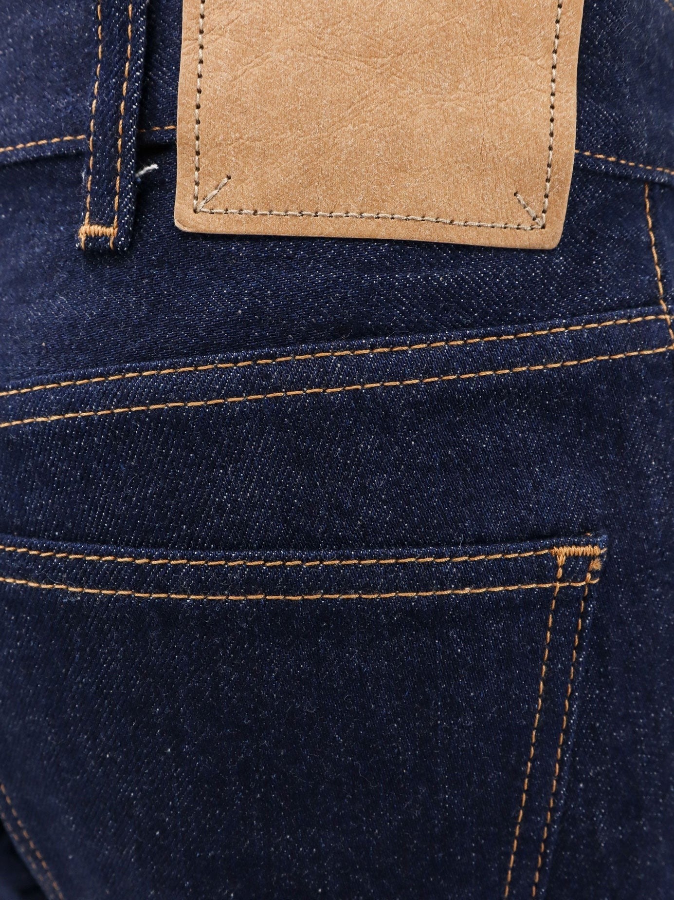 Cotton Jeans With Back Leather Patch