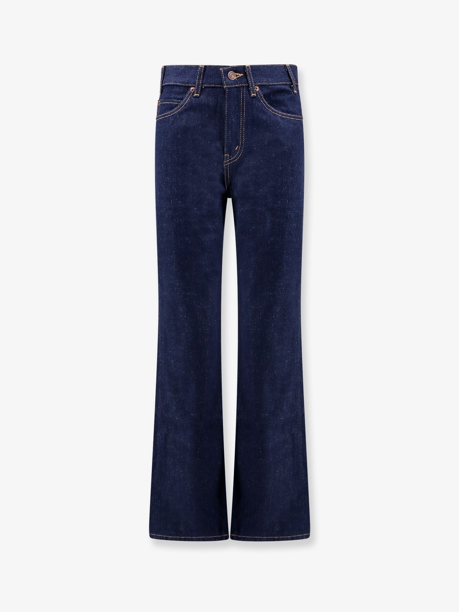 Cotton Jeans With Back Leather Patch