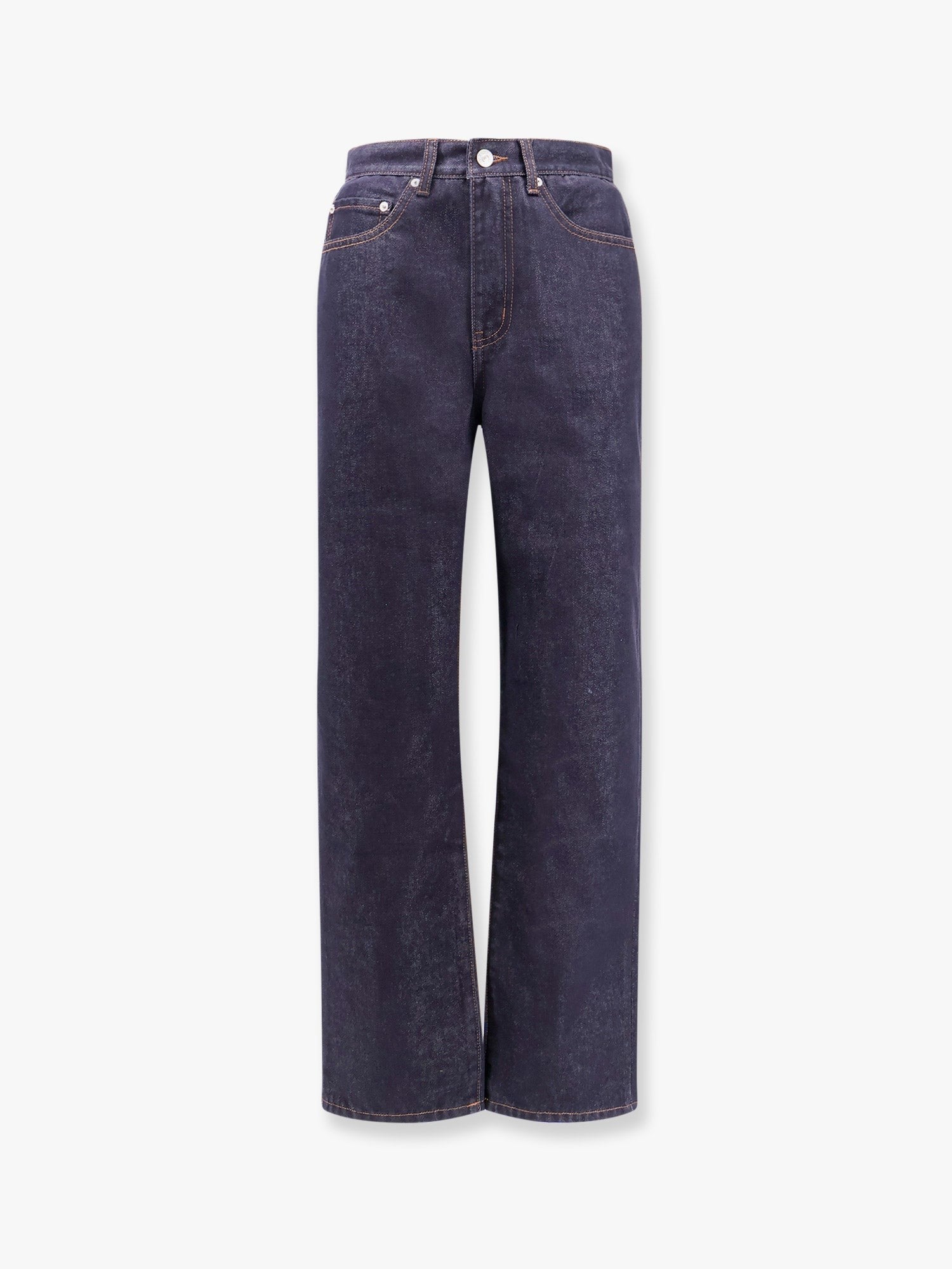 Cotton Jeans With Back Logo Patch