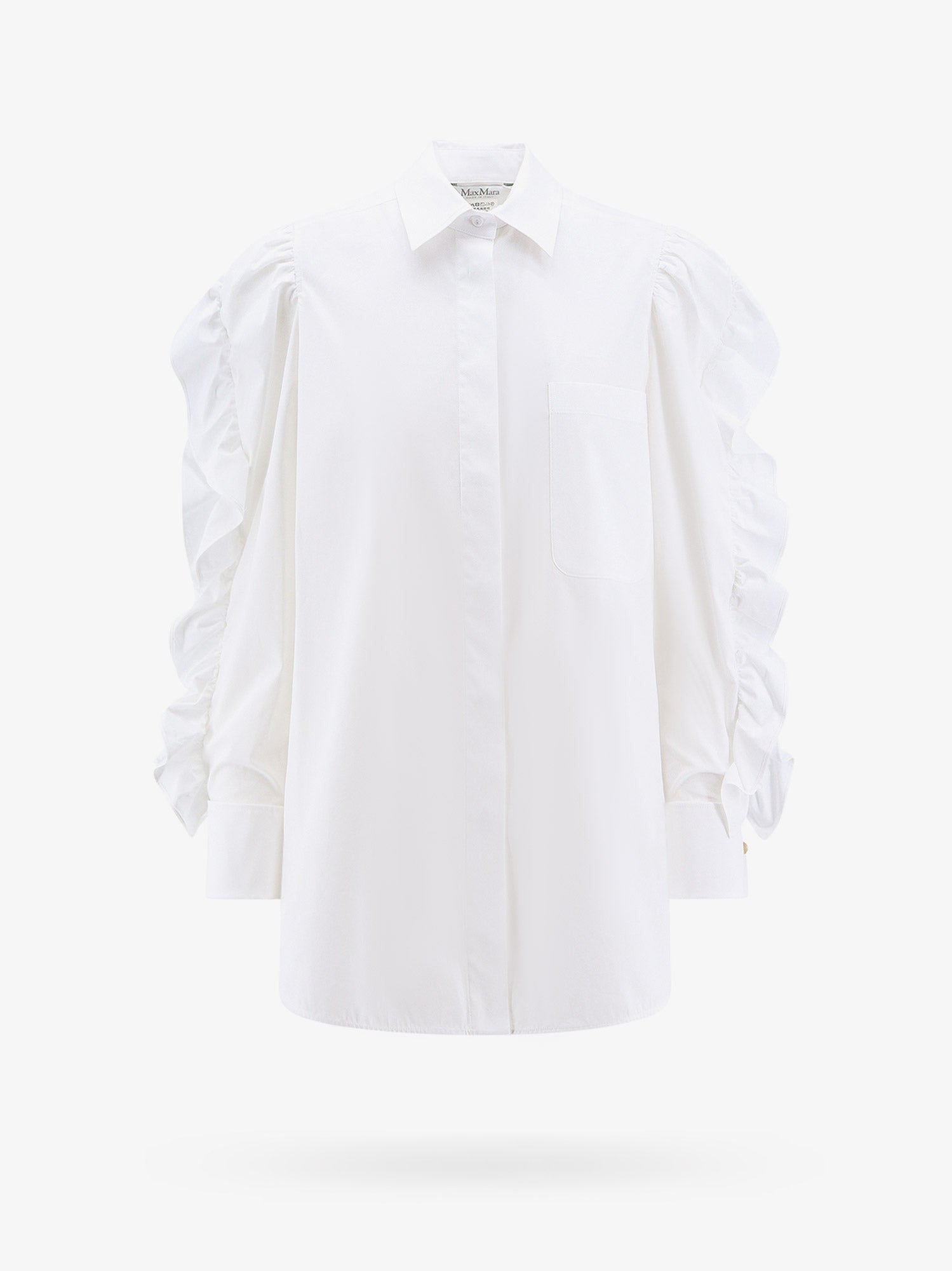 Cotton Shirt With Rouches Detail