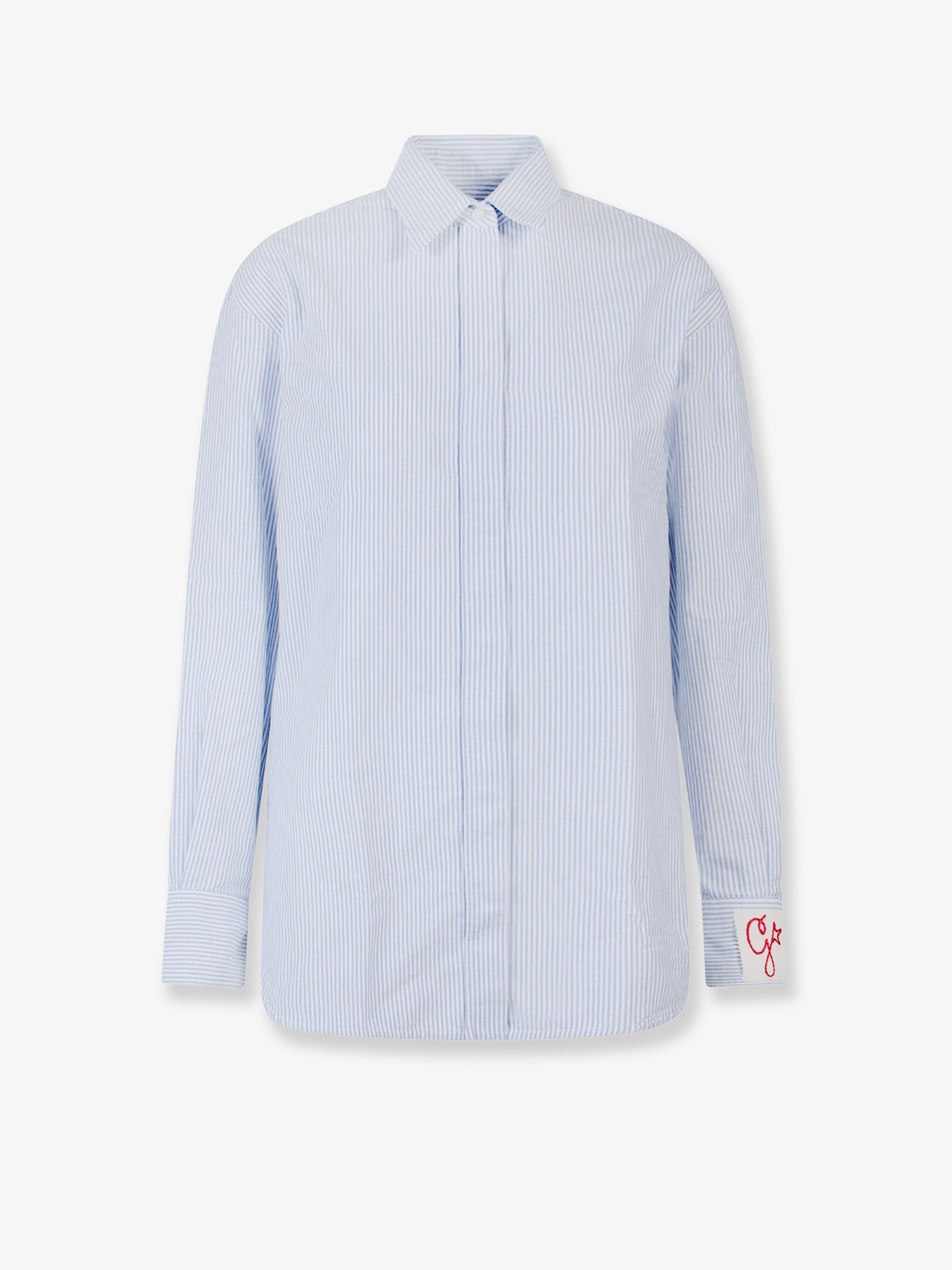 Cotton shirt with striped motif