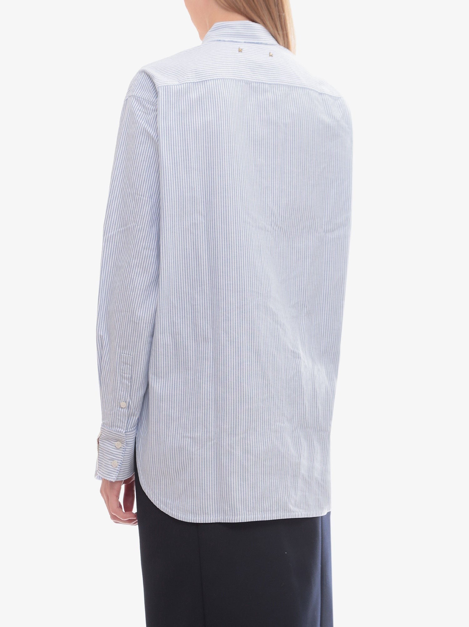 Cotton shirt with striped motif