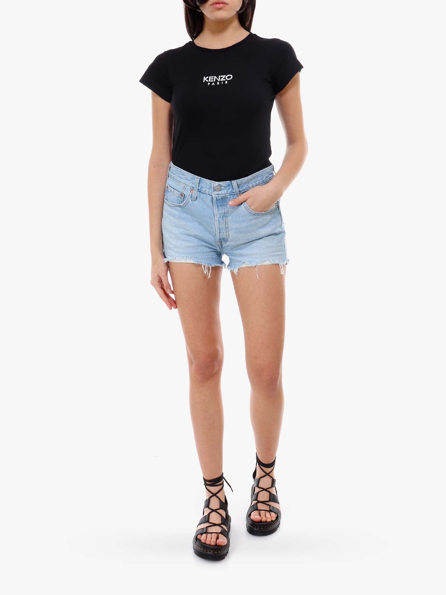 High Rise Cotton Shorts