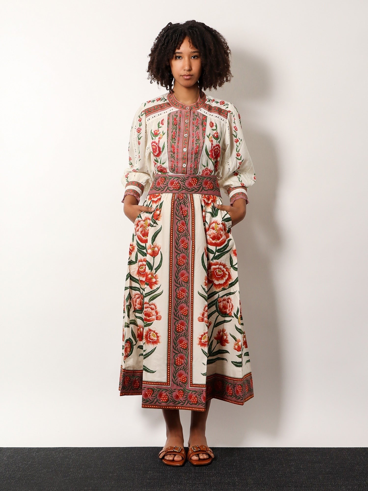 Cotton Skirt With Floral Print