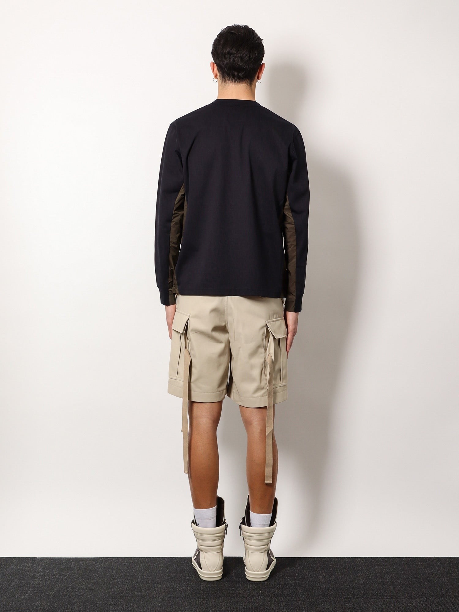 Cotton t-shirt with nylon insert