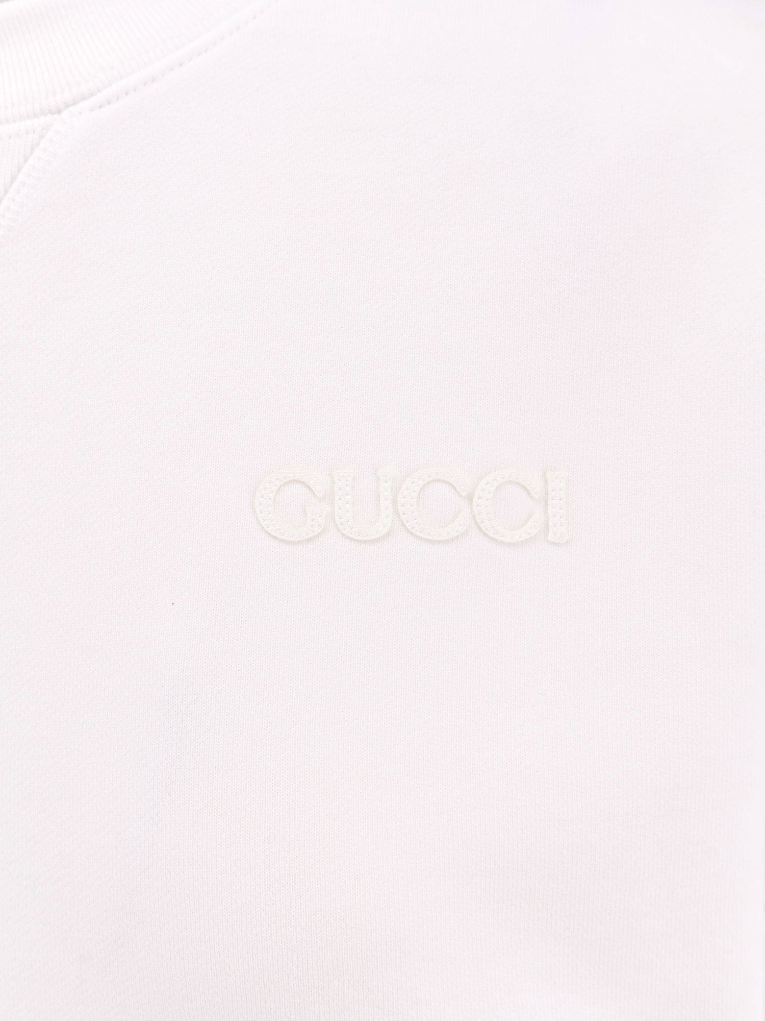 Crop cotton sweatshirt with web profiles