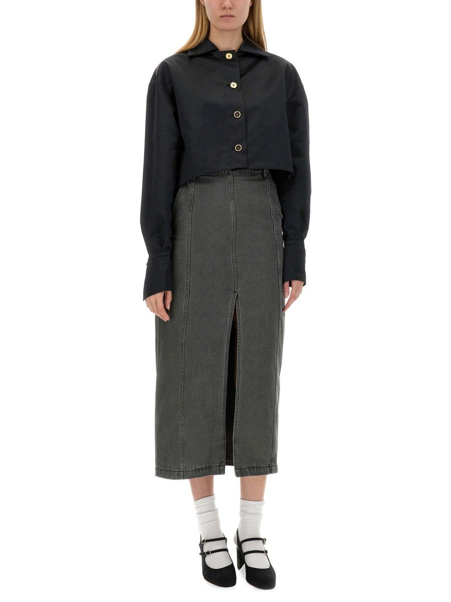 Cropped Fit Polyester Jacket