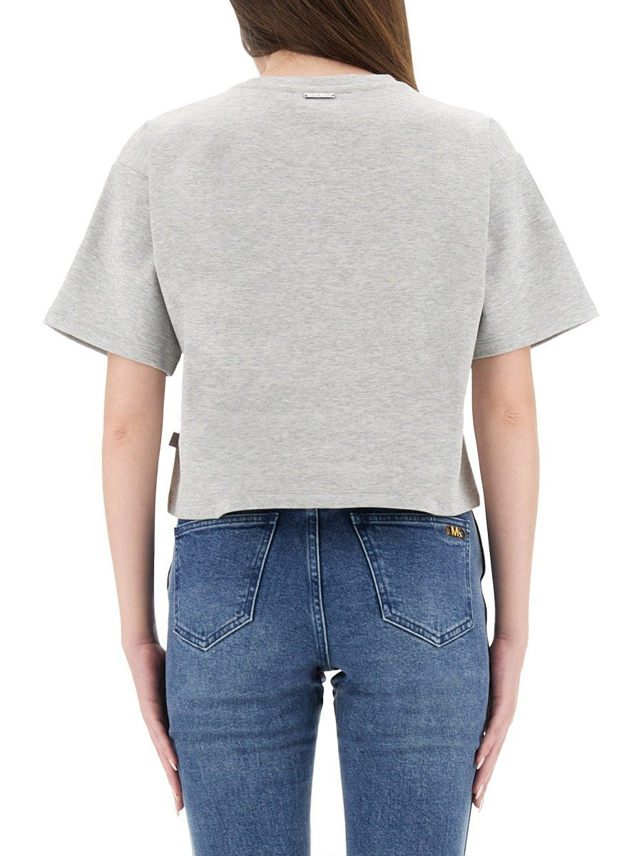 CROPPED T-SHIRT WITH EMBOSSED LOGO