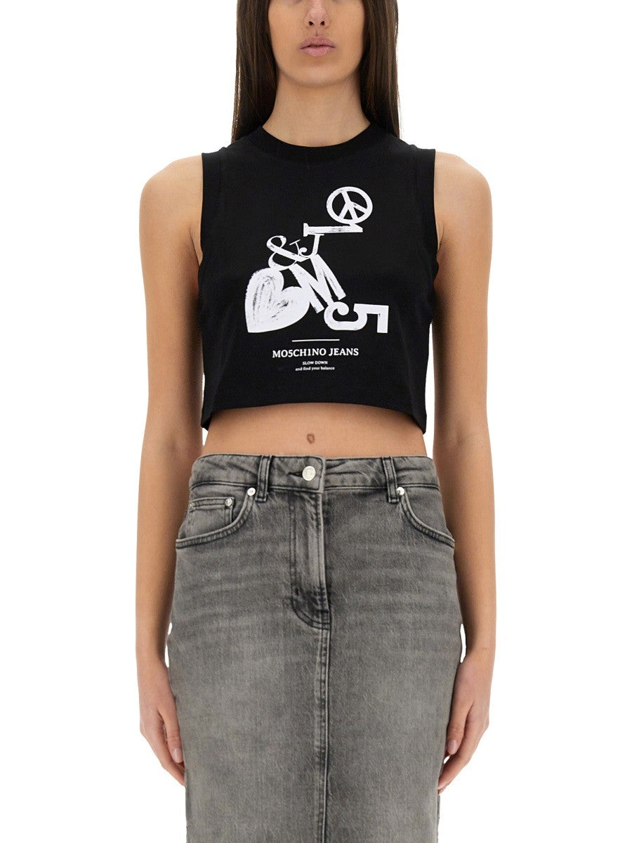 CROPPED TOP WITH PRINT