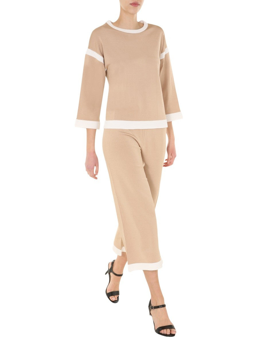 Elasticated Waist Cropped Trousers