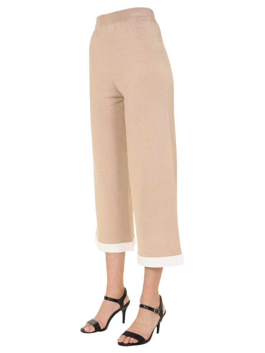 Elasticated Waist Cropped Trousers