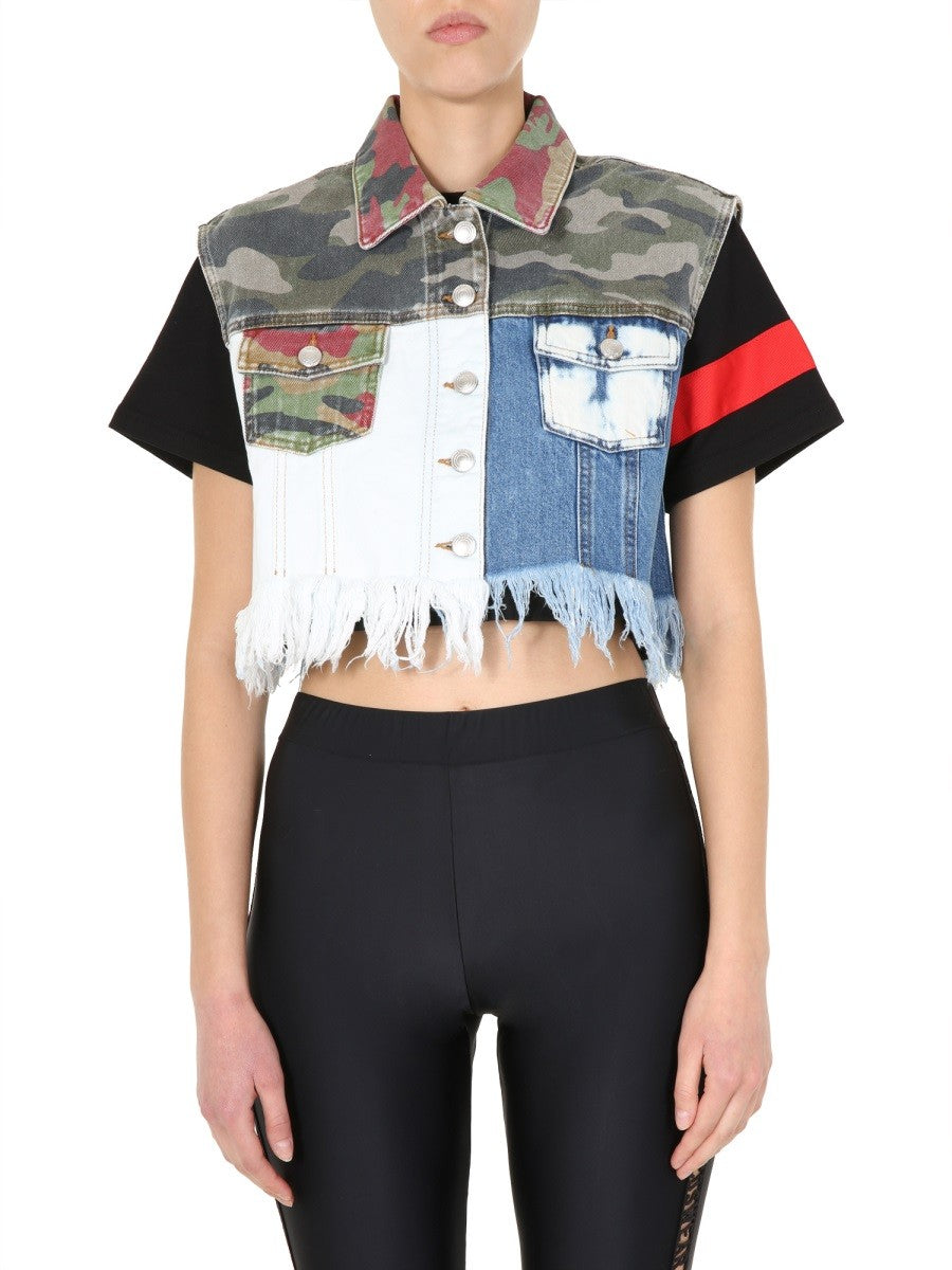 Front Button Denim Vest