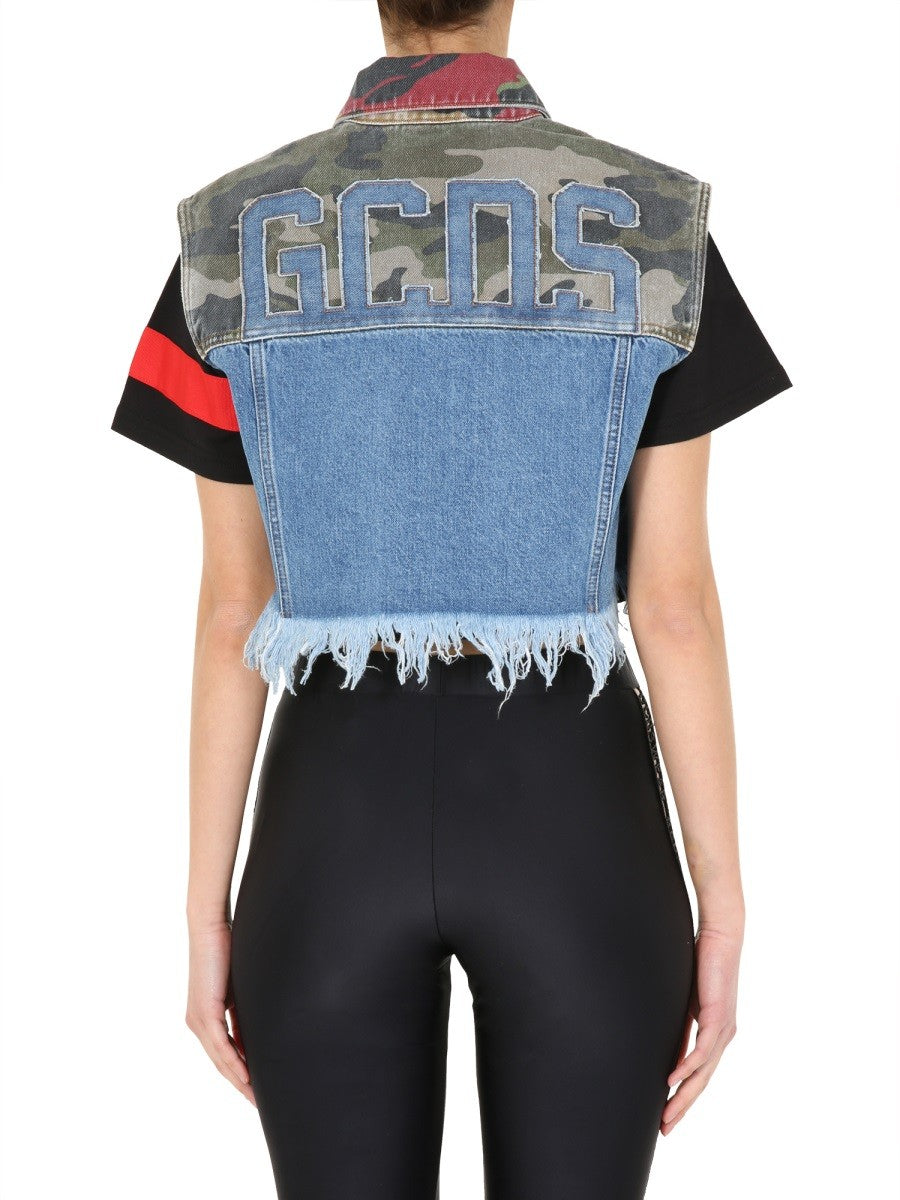 Front Button Denim Vest