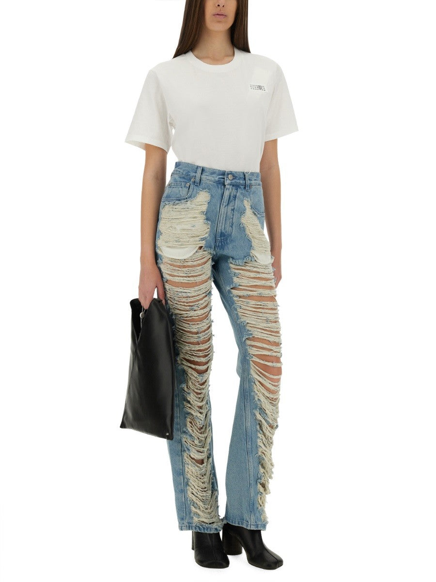 DESTROYED STRAIGHT JEANS