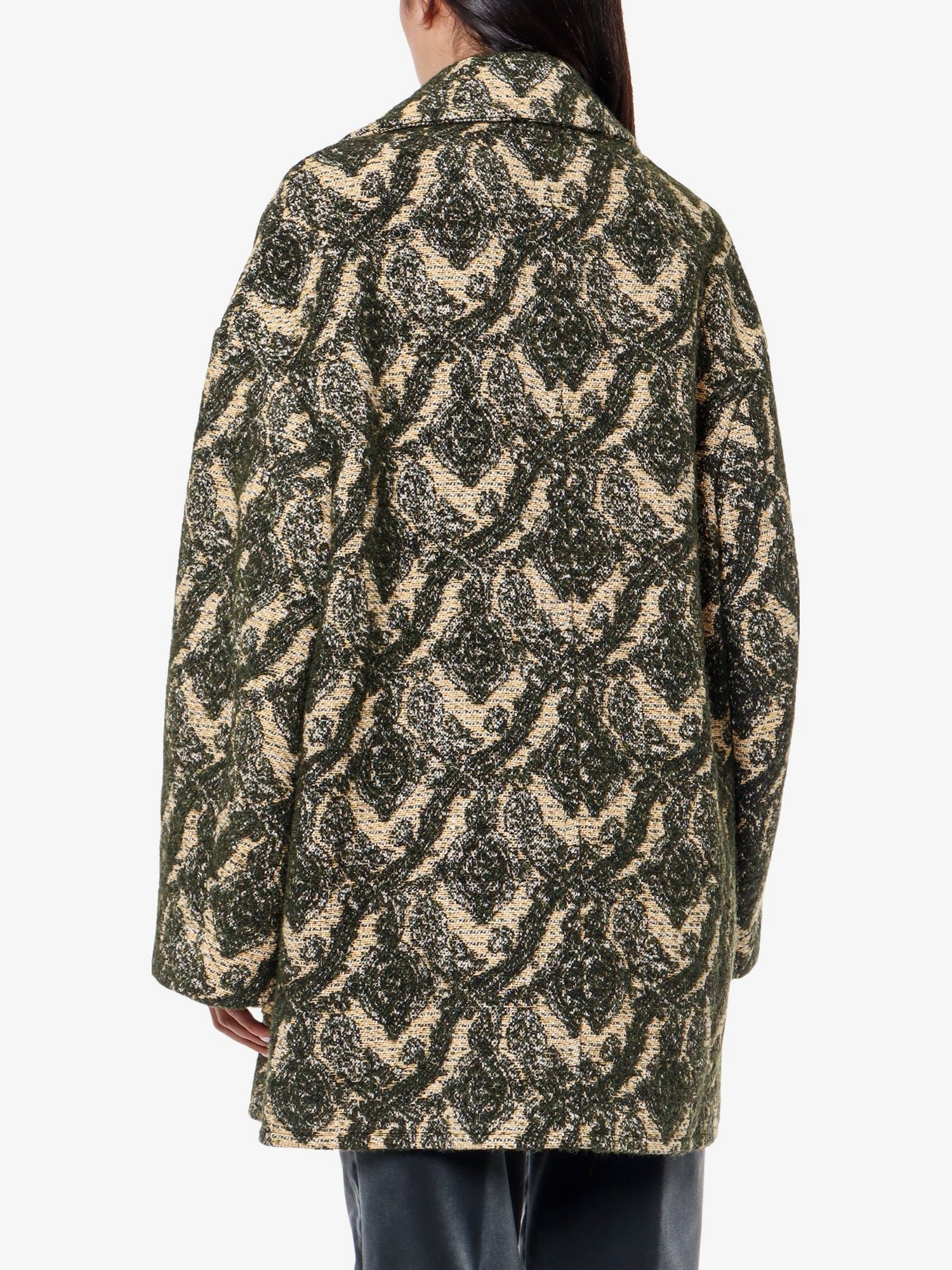 Double-Breasted Coat With Multicolor Motif